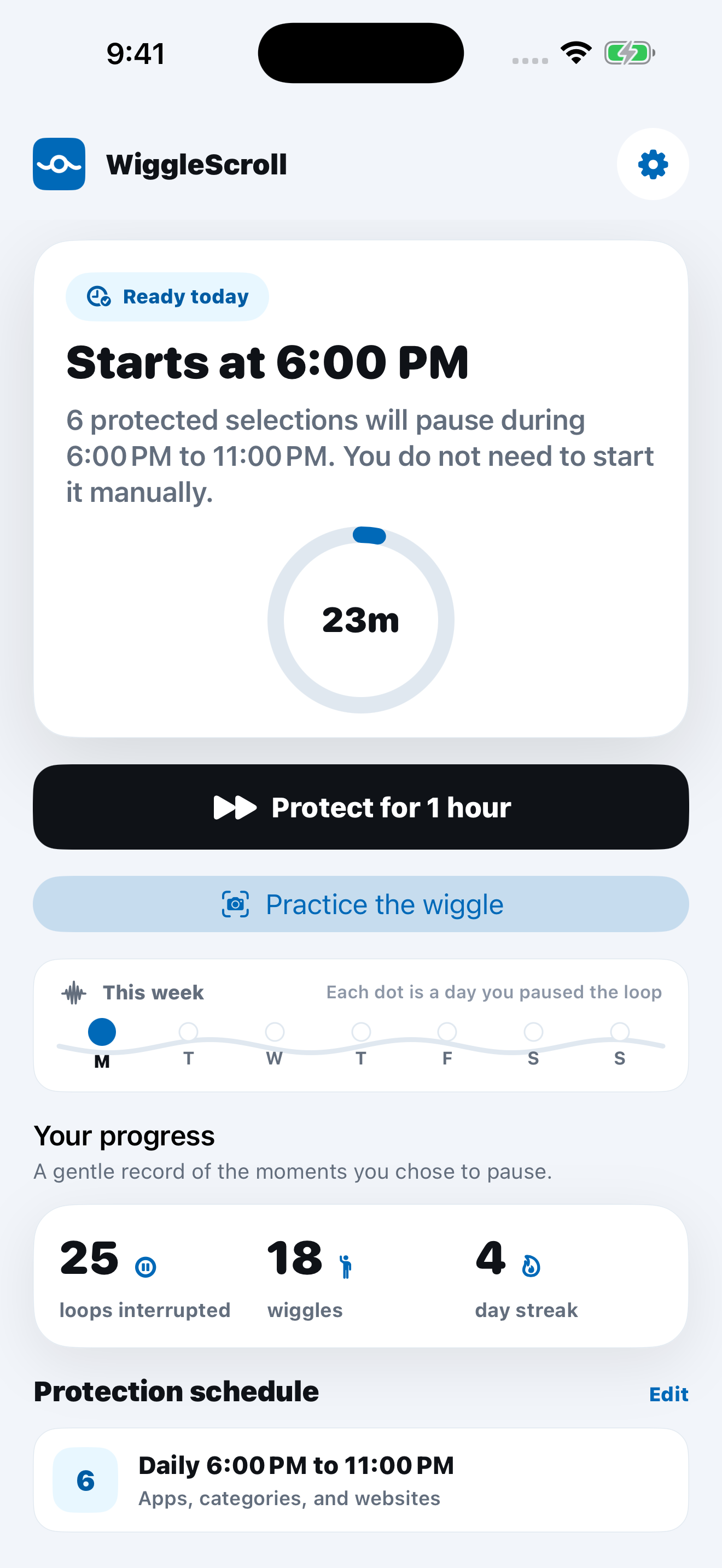 WiggleScroll daily protection dashboard